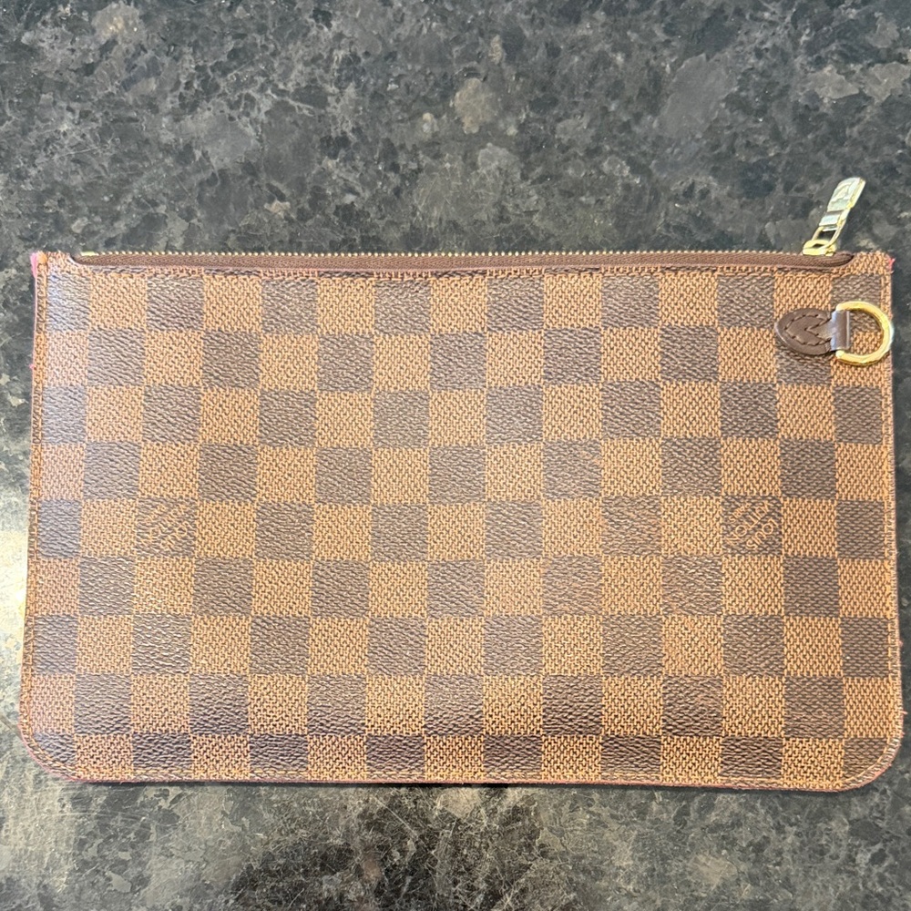 Louis Vuitton Brown and Red Checkered Pouch